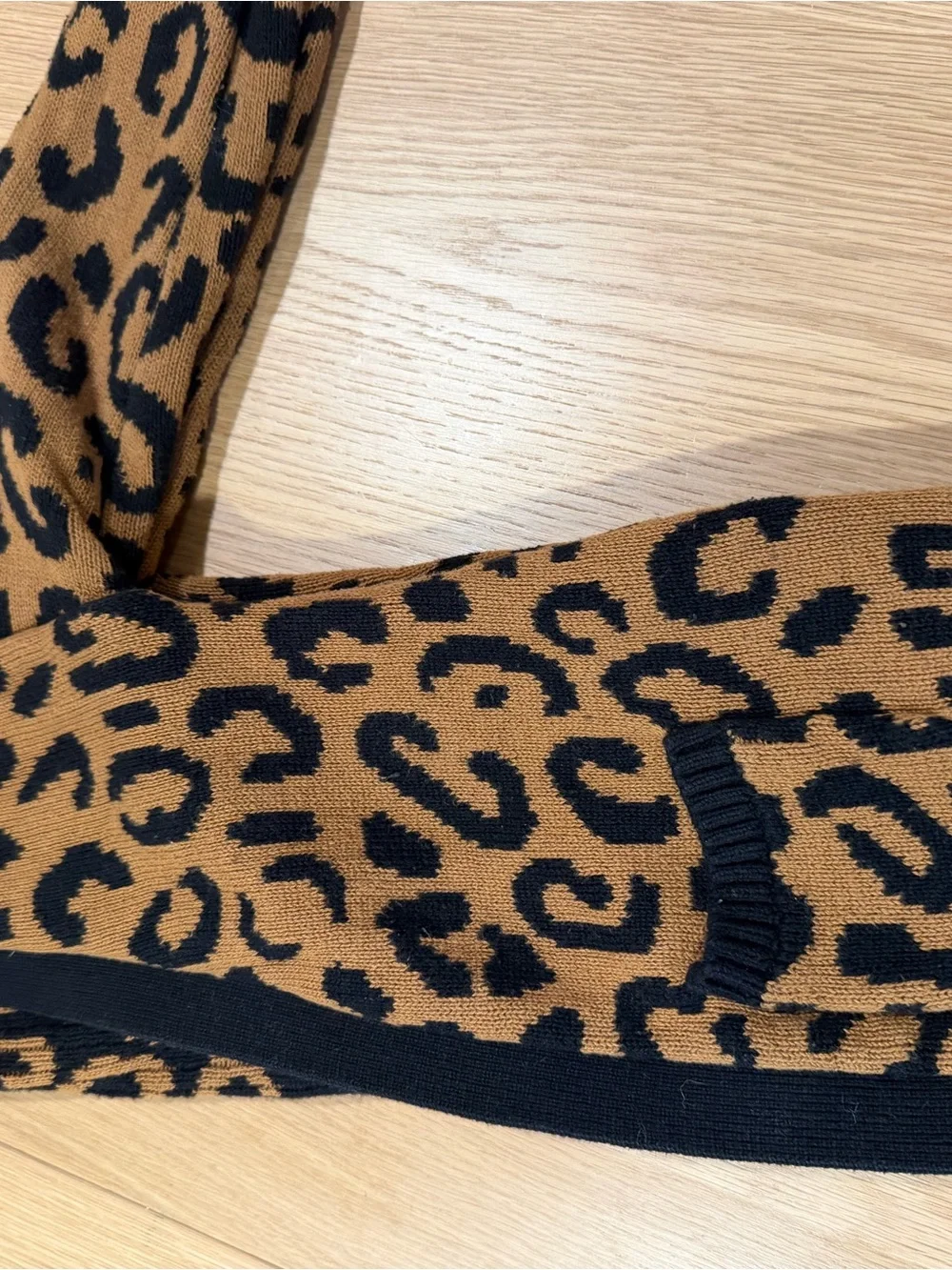 Old Navy Brown and Black Leopard Print Kids Sweater Jacket